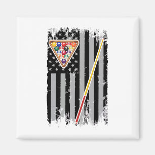 American Flag Billiard Vintage Pool Player Vintage Magnet