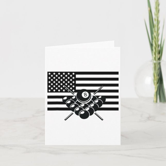 American Flag Billiards Apparel - Billiards  Card (Front)