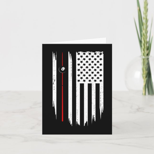American Flag Billiards Pool Player Apparel - Bill Card (Front)