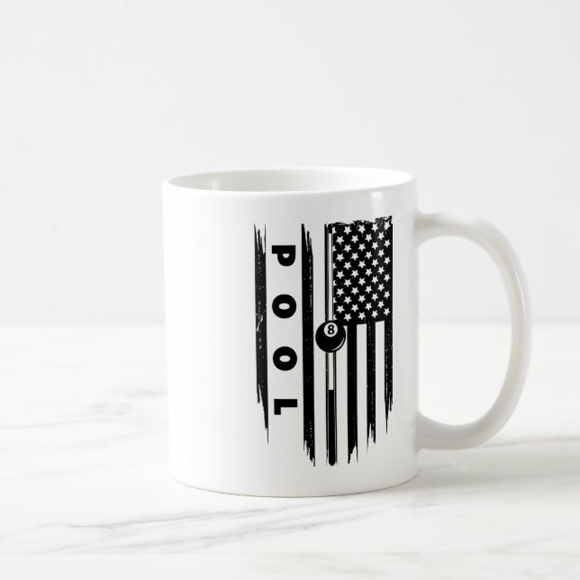 American Flag Billiards Pool Player Apparel - Bill Coffee Mug (Right)