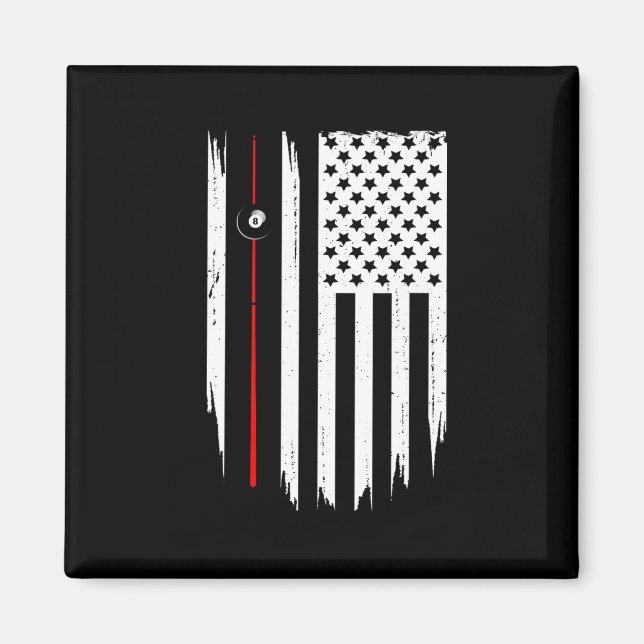 American Flag Billiards Pool Player Apparel - Bill Magnet (Front)