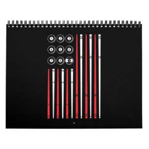 American Flag Billiards Shooting Pool Calendar