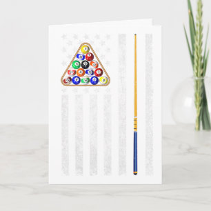 American Flag Billiards Vintage Pool Player Card