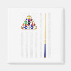 American Flag Billiards Vintage Pool Player Magnet