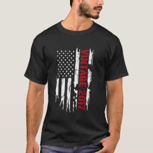 American flag birth year 2017 for birthday T-Shirt