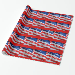 American Flag Birthday, gift wrap. Wrapping Paper