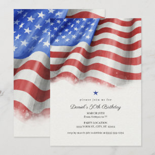 American Flag Birthday Party Invitations