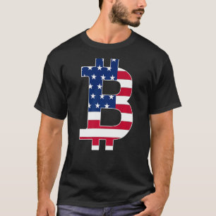 American Flag Bitcoin BTC Crypto Mens Saying T-Shirt