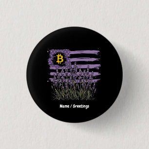 American Flag Bitcoin BTC Revolution Funny Crypto 3 Cm Round Badge