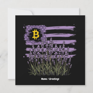 American Flag Bitcoin BTC Revolution Funny Crypto Invitation