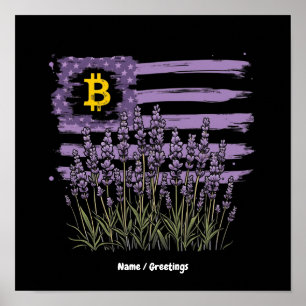 American Flag Bitcoin BTC Revolution Funny Crypto Poster