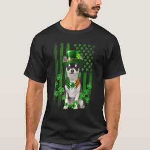 American Flag BLACK Chihuahua Dog Hat Irish St Pat T-Shirt