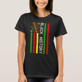 American Flag Black History Month BLM Melanin Pan T-Shirt