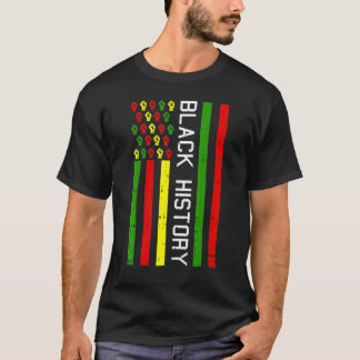 American Flag Black History Month BLM Melanin Pan T-Shirt