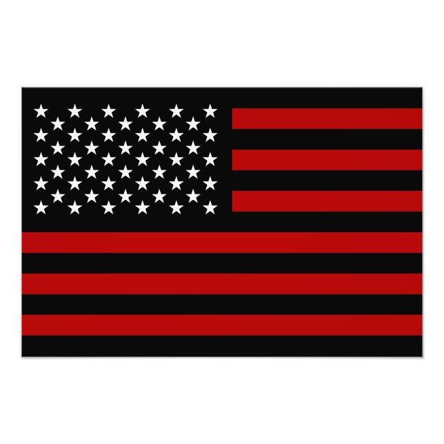 American Flag Black Red White Photo Print (Front)