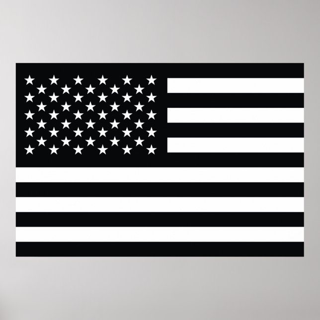 American Flag Black White Poster (Front)
