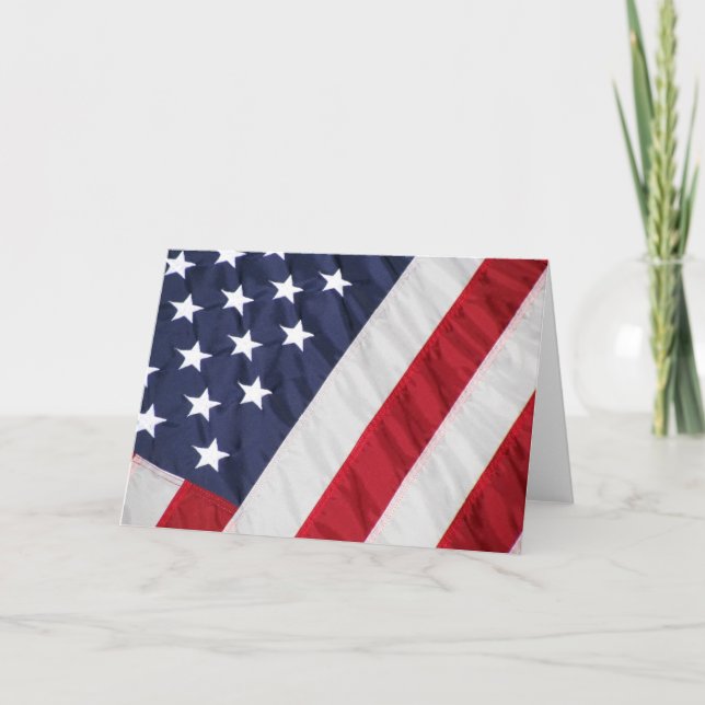 American Flag Blank Greeting Card (Front)
