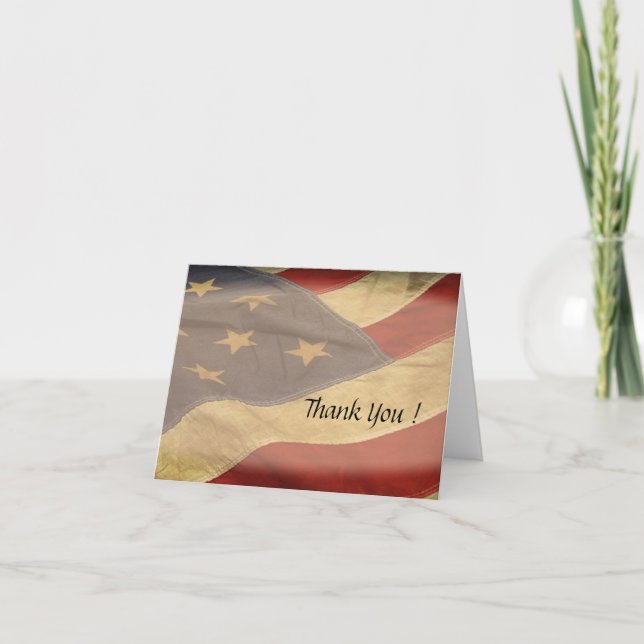 American Flag Blank Thank You Cards (Front)