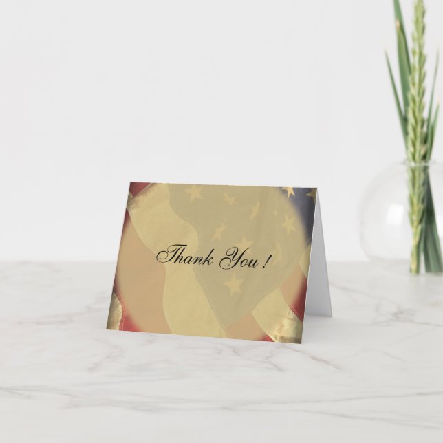 American Flag  Blank Thank You Cards (Front)