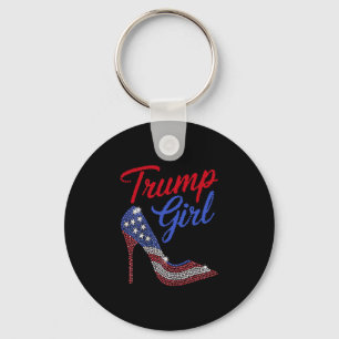 American Flag Bling Patriot Trump Trump Girl High Key Ring