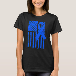 American Flag Blue Ribbon Alopecia Awareness T-Shirt
