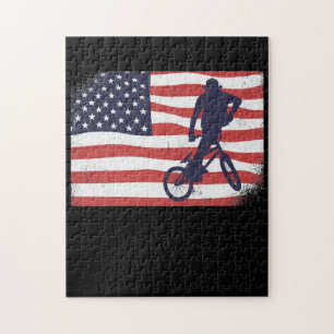 American flag BMX Jigsaw Puzzle