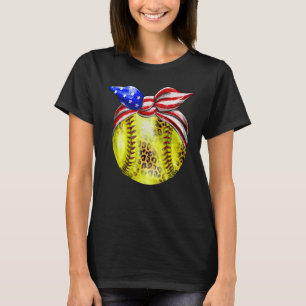 American Flag Bnadana Baseball Red White Blue 4th  T-Shirt