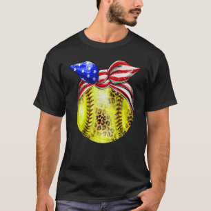 American Flag Bnadana Baseball Red White Blue 4th  T-Shirt
