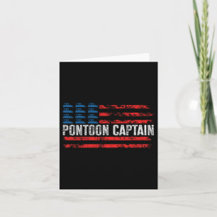 American Flag Boating Clothing Men's Black Pontoon Card