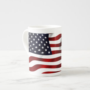 American Flag Bone China Mug