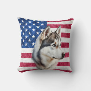 American Flag Border Collie Dog pets Cushion