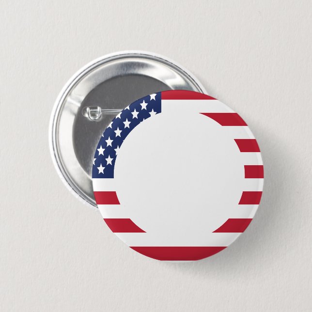 American Flag Border custom text 6 Cm Round Badge (Front & Back)