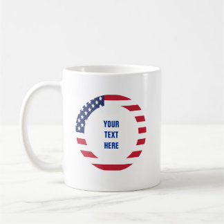 American Flag Border with custom text Coffee Mug