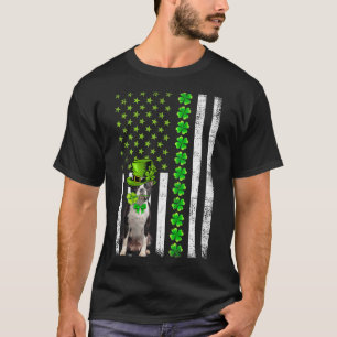 American Flag Boston Terrier Dog St Patricks Day P T-Shirt