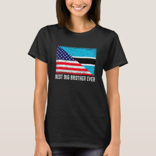 American Flag Botswana Flag Best Big Brother Ever  T-Shirt