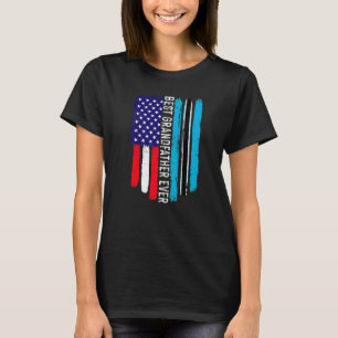 American Flag & Botswana Flag Best Grandfather Eve T-Shirt
