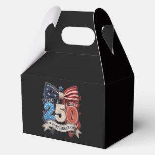 American Flag Bow 250th Anniversary Patriotic Favour Box