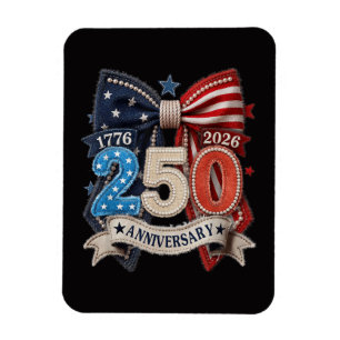 American Flag Bow 250th Anniversary Patriotic Magnet