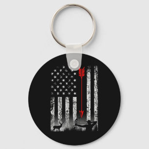 American Flag Bow Hunting Patriotic Design On Byck Key Ring