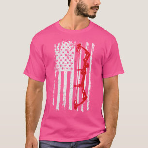 American Flag Bowhunting Bow Archery For Deer Hunt T-Shirt