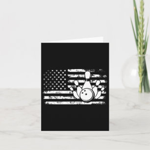 American Flag Bowler Bowling Card
