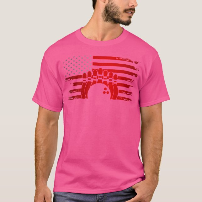 American Flag Bowling Apparel Bowling T-Shirt (Front)