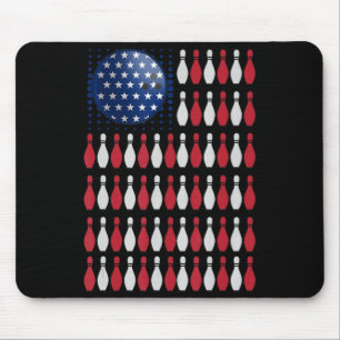 American Flag Bowling Bowler Gifts For Bowling T Mouse Mat
