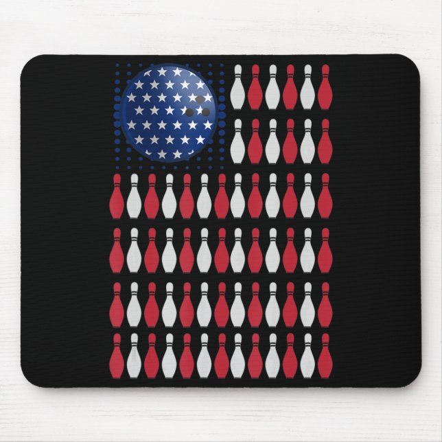 American Flag Bowling   Bowler Gifts For Bowling T Mouse Mat (Front)
