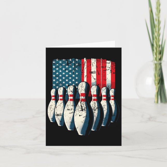 American Flag Bowling  Card (Front)