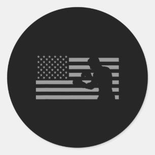 American Flag Boxer T Shirts - Boxing  Classic Round Sticker