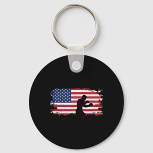 American Flag Boxing Apparel - Boxer Boxing Women Key Ring