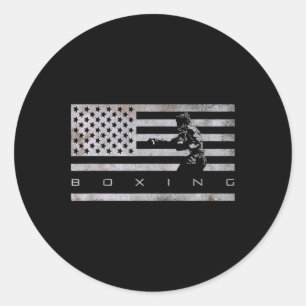 American Flag Boxing Apparel - Boxing 1 Classic Round Sticker