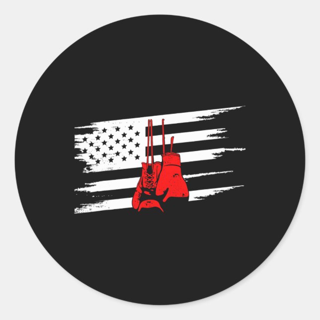 American Flag Boxing Apparel - Boxing  Classic Round Sticker (Front)
