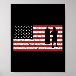 American Flag Boxing Boxing Gift Men Women Poster